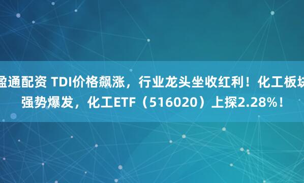 盈通配资 TDI价格飙涨，行业龙头坐收红利！化工板块强势爆发，化工ETF（516020）上探2.28%！